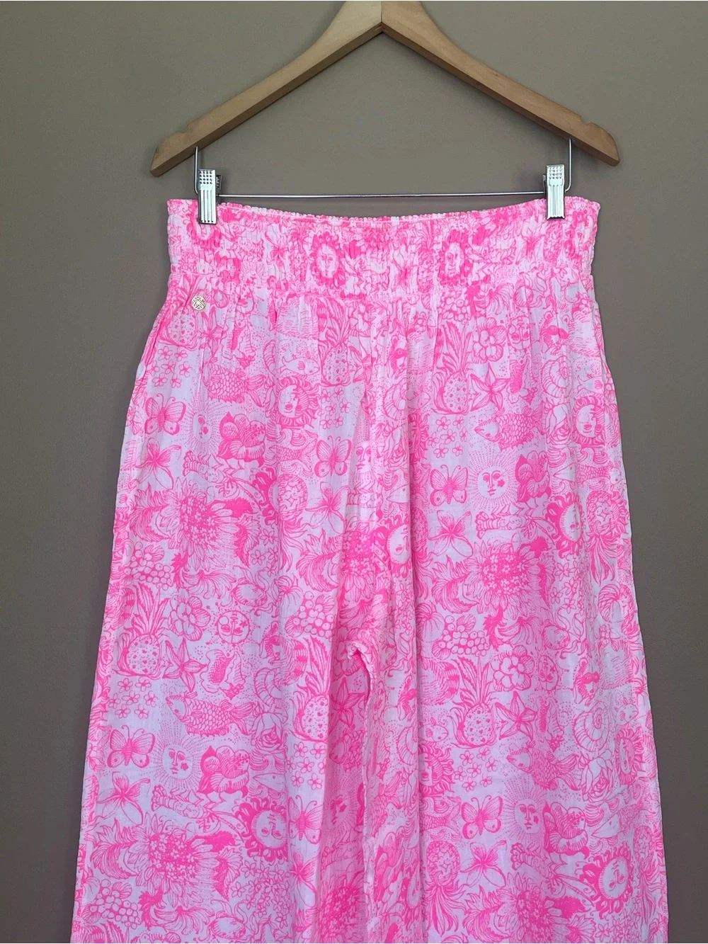 {Lilly Pulitzer} Enzo Coverup Pant Pull-On in Cherry Blossom Pink - Womens XL